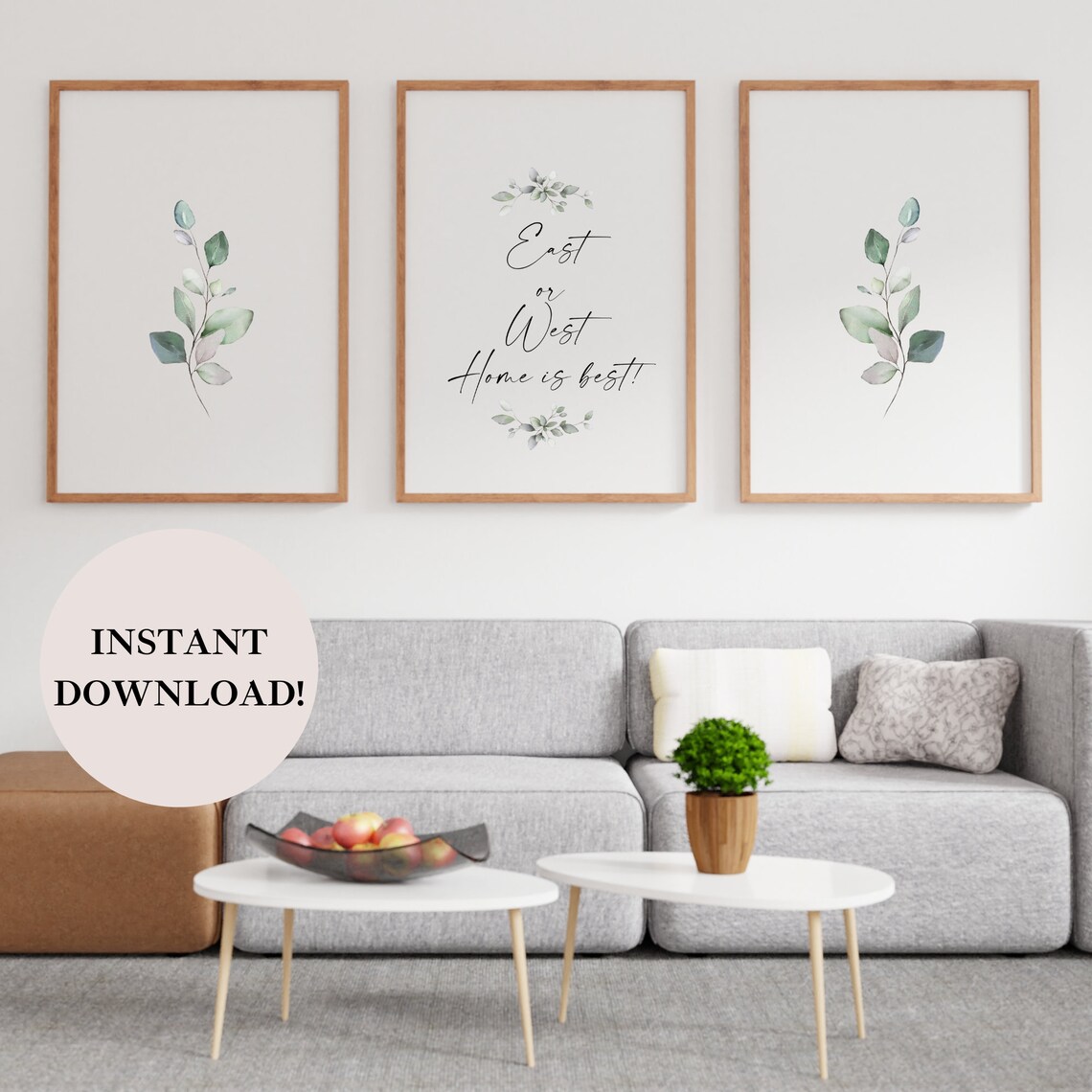 Botanical Print Set 3 Piece Wall Art Minimal Plant Art - Etsy