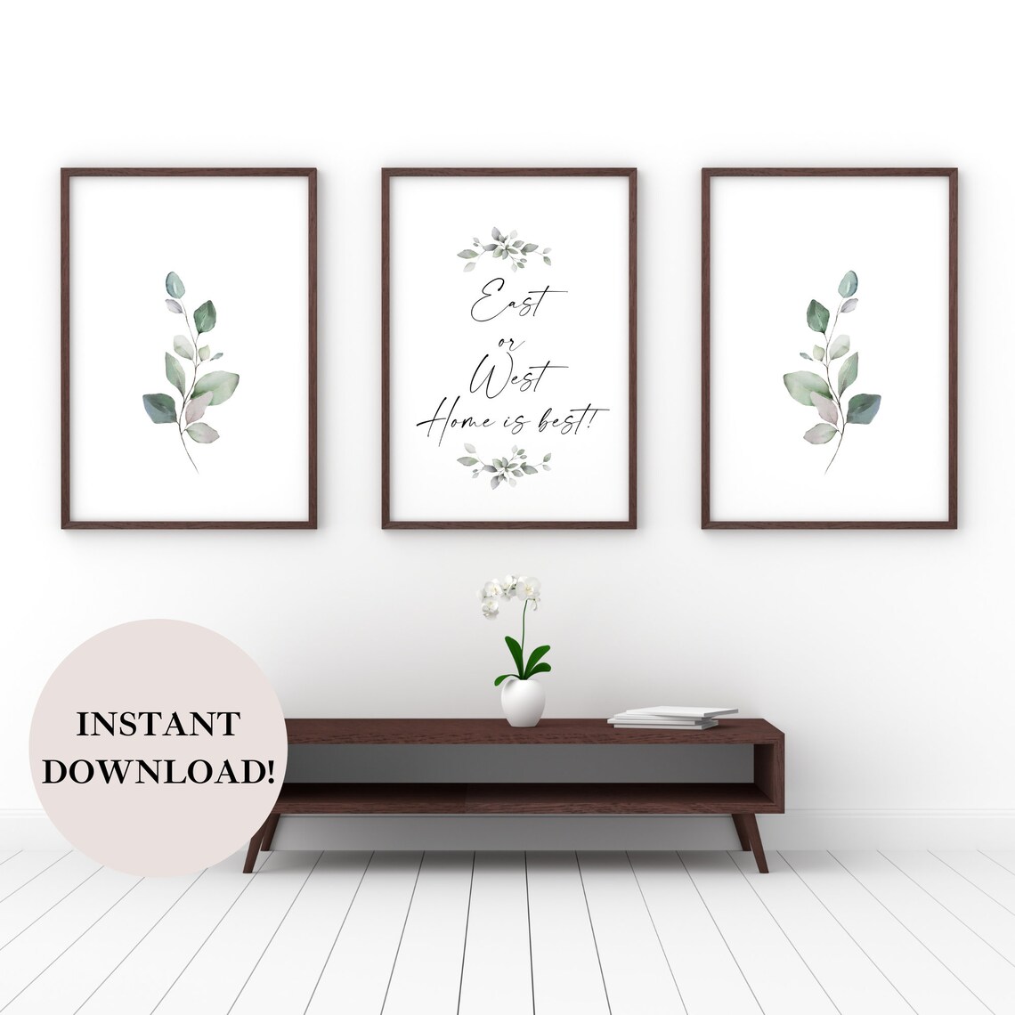 Botanical Print Set 3 Piece Wall Art Minimal Plant Art - Etsy