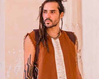 Konyak katoenen vest, mouwloze boho top, etnische festivalkleding, handgemaakte tribal jas