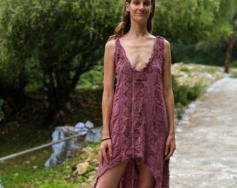 Siya Dress Boho Maxi Dress Cotton Women Bohemian Festival  Cottagecore Handmade Summer