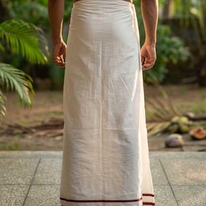 Floral Stripe Dhoti | Men's Cotton Lungi | Block Print Wrap | Boho Festival Skirt | The Vine Dhoti
