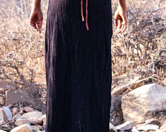 Handmade Boho Cotton Maxi Skirt, Ethnic Tribal Bohemian Clothing