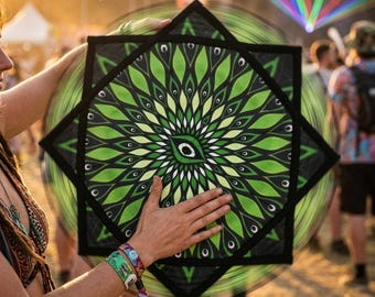 Mandala del Ojo Maligno Dapo – Pieza de arte espiritual boho, accesorio ligero y llamativo