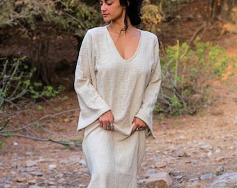 White Boho Cotton Maxi Gown | Shwet Ethnic Flowy Summer Resort Wear