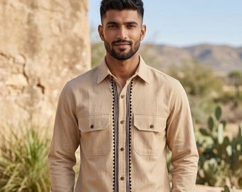 Hand Block Print Cotton Shirt - Antra Shirt