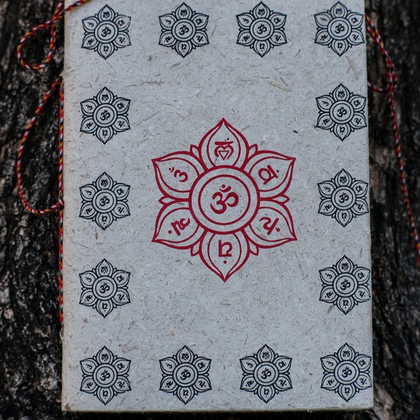 Upcycled Handmade Journal | Handmade Notebook/Journal | Handmade Cotton Paper | Hand stitched cover | screen Printed Cover