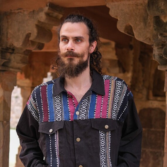 Artha Jacket ,men's Boho Cotton Jacket, Handmade Ethnic