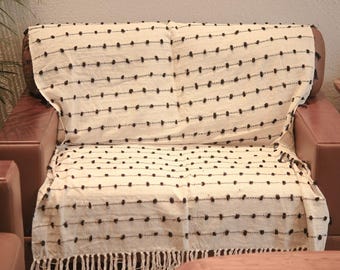 Anvika ręcznie tkany narzut na sofę, bawełniany narzut, boho kanapa, tkany, dekoracja do domu w stylu rustykalnym, łóżko