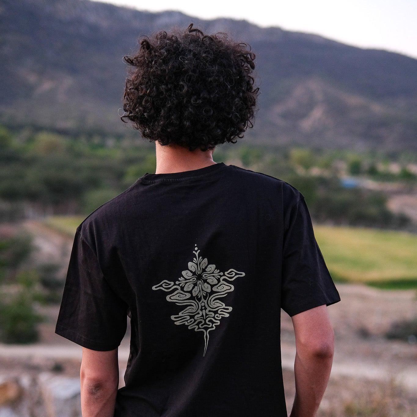Men's Theo Graphic T-shirt, Bohemian Cotton Tee, Tribal Streetwear