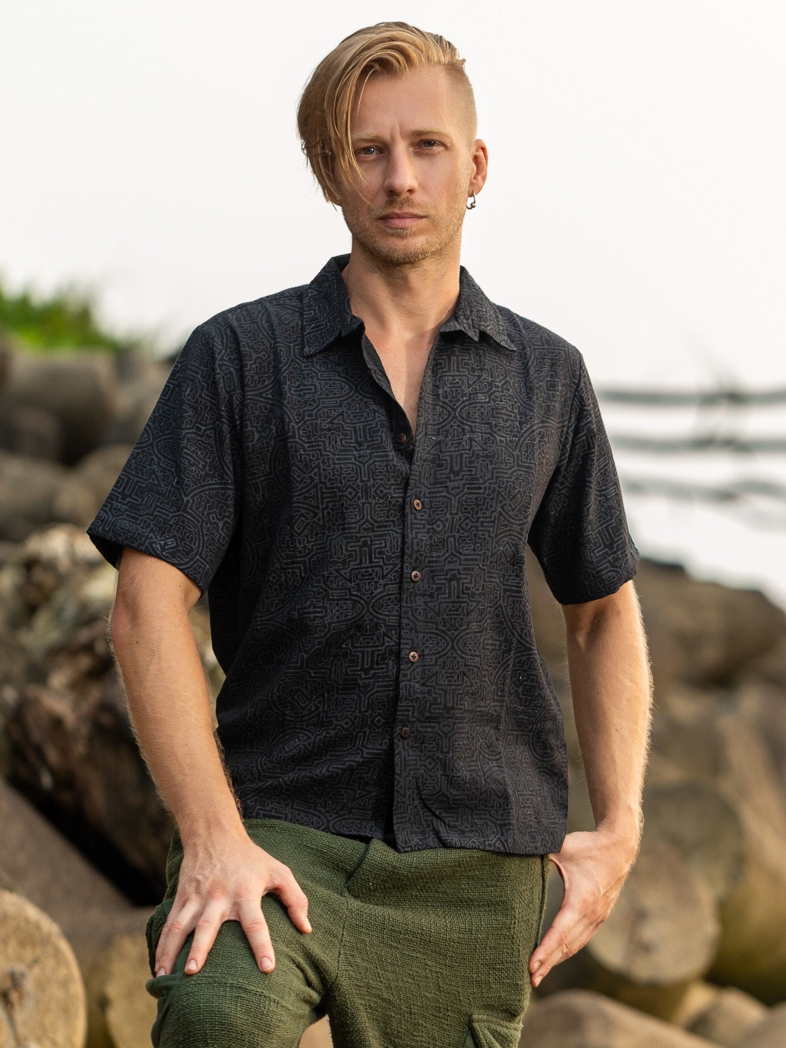Boho Shirt Cotton Shirt Handmade Shirt Half Sleeve Shirt - Etsy