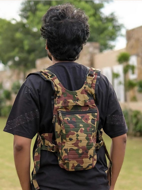 Camo Tactical Chest Backpack: Canvas Vest Bag for Hiking, Travel