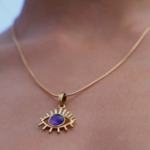 Third Eye Necklace,Handmade Evil Eye Necklace, Gold Pendant, Boho Spiritual Jewelry for Women, Dainty Third Eye Charm, Unique Gift Idea
