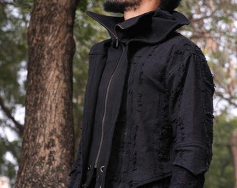 specthetics V2 Ninja Jacket かつきくん着用 Y2K CHIKASHITSU PLUS HIGH】N-2B cropped hood blouson (denim
