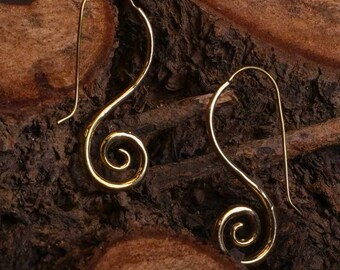 Brass Spiral Earrings: Elegant Free Size Accessories