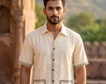 Hand Block Print Cotton Shirt - Palash Shirt