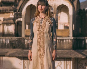 Boho Lina Cotton Maxi Dress  Block Print Summer Beach Vacation Outfit -  Etsy Israel