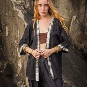 Kalakar kimono ,Bohemian Kimono Jacket - Organic Cotton, , Perfect for Summer Festivals and Casual Wear, Unisex Kimono