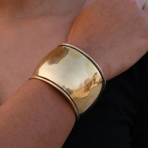 Handmade Brass Cuff Bracelet: Geometric Boho Statement Jewelry