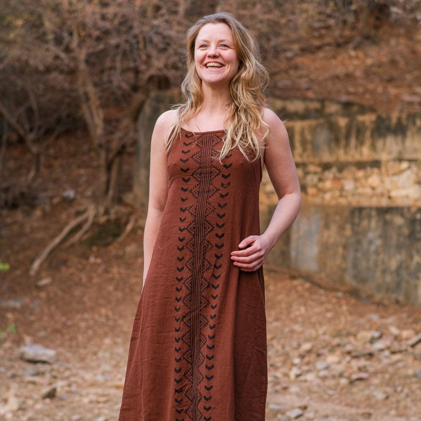 brown tribal dress Earthy brown tribal dress – Kayame main image 1