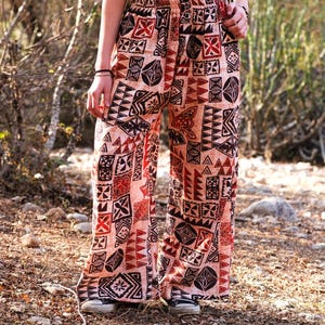 Boho Digital Print Cotton Pants | Arca Unisex Bohemian Trousers | Festival Lounge Yoga Wear