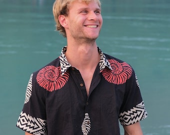 Hand Block Print Cotton Shirt, Rajasthani Tribal Print Boho , Festival Clothing