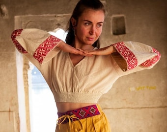 Shailee Crop Top – Handcrafted Cotton Boho  – Summer Casual Women’s Top – Sustainable Everyday