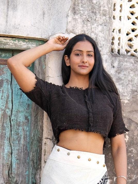 Flounce Crop Top: Baggy Black Fringe Top - Etsy