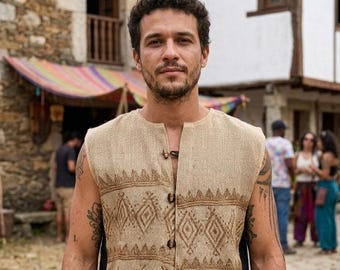 Gilet intrecciato Boho Tribal Geometric – Senza maniche, capo da festival alla moda da indossare a strati