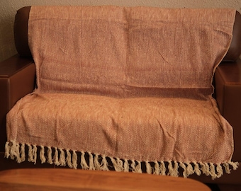 Ręcznie tkany bawełniany koc na sofę, kanapa w stylu boho, ręcznie tkany koc, dekoracyjny do salonu