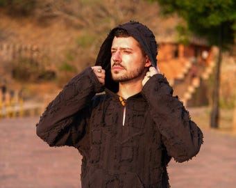 Devaka hoodie boho oversized hoodie Tribal festivaljack unisex katoen hippie streetwear etnische hooded