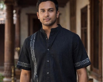 Ethnic Shirt Short Sleeve Tribal Pattern Button Up Shirt - The Heritage Monolith