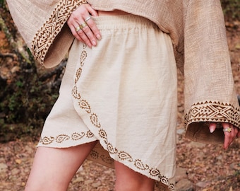 Boho Hand Block Print Cotton Maxi Skirt | Ethnic Flowy Bohemian Festival Wear