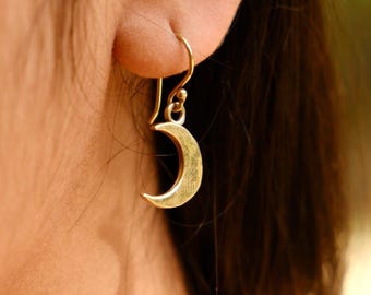 Pendientes de media luna de latón: pendientes colgantes bohemios