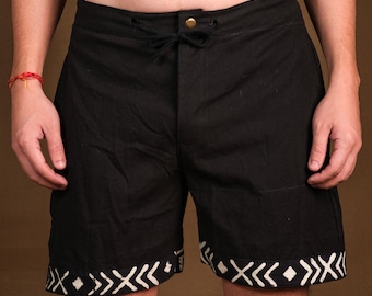Men’s Boho Tribal Cotton Shorts | Ethnic Printed Summer Shorts | Hippie Festival Beach