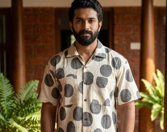 Polka Dot Button Up, Casual Summer Shirt - Dot Breeze Shirt