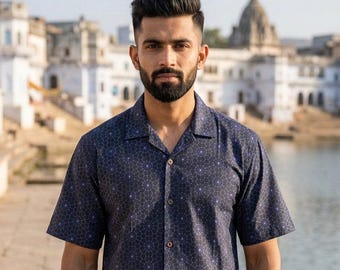 Short Sleeve Indian Ethnic Shirt - Celestia Shirt