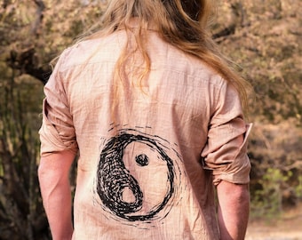 Men's Handmade Cotton Boho Shirt: Lightweight Festival Wear
