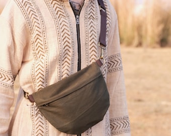 Vana Bauchtasche | Boho Tribal Baumwoll Canvas Gürteltasche