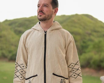 Handwoven Cotton Hoodie Jacket -Avara Jacket