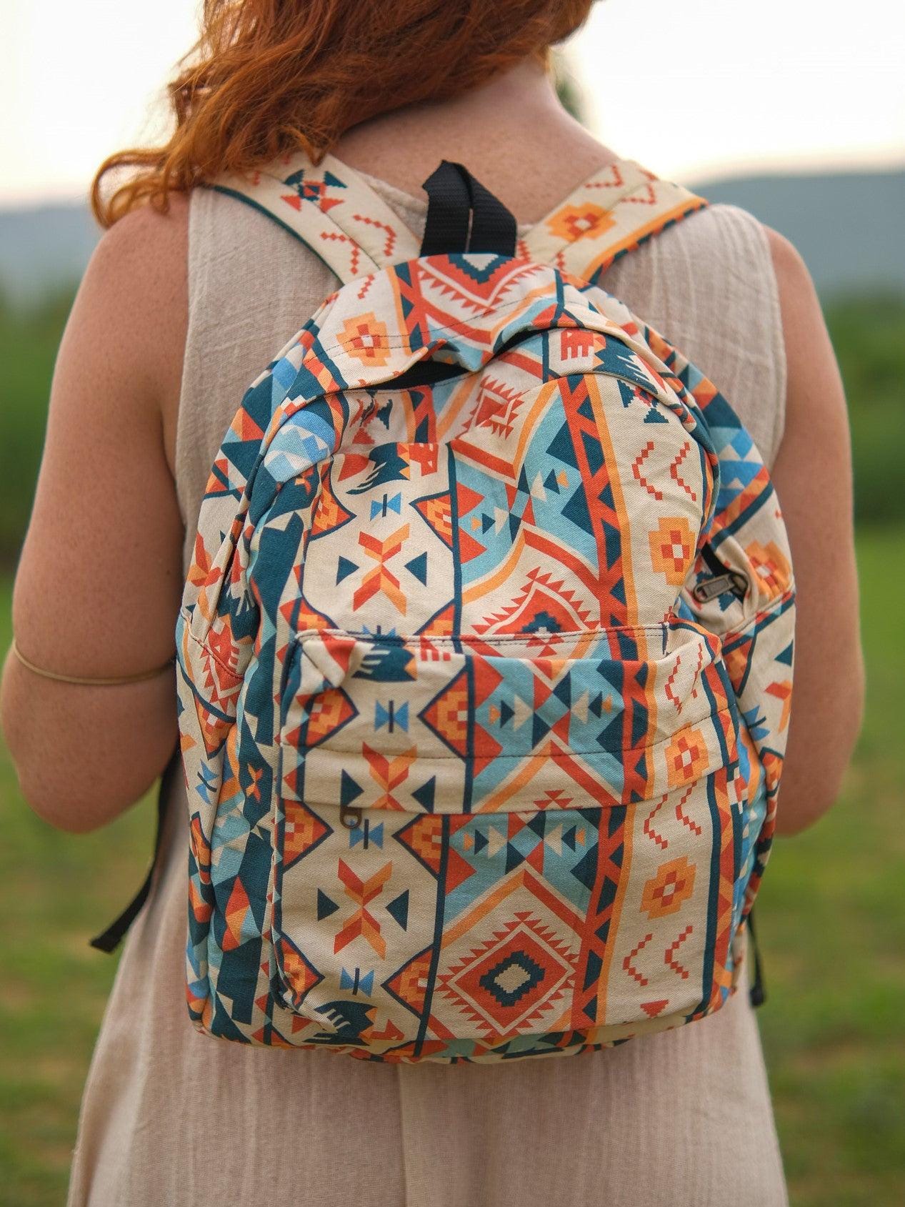 Geometric tribal backpack Geometric Pattern Backpack – Weavers Alaska main image 3