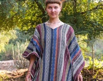 Boho Cotton Handblock Print Kaftan Dress, Flowy Beach Cover Up, Summer Vacation Maxi