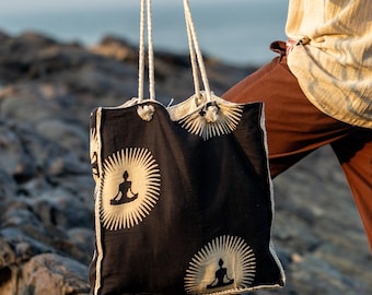 Buddha Print Tote Bag: Boho Style Anurak Bag