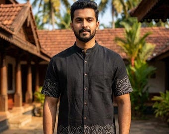 Ropa étnica de manga corta -Camisa Bhuvan