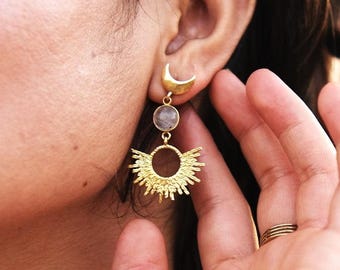 Celestial Statement Earrings -sunburst earring