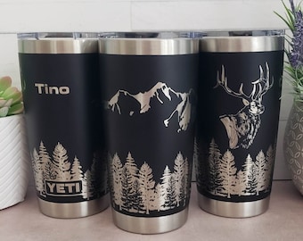 Elk Engraved 20 oz Yeti Tumbler: Personalized Hunter Gift