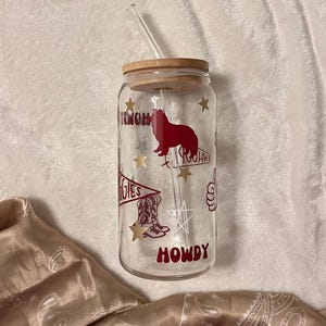 Personalized 20 oz Glass Tumbler - Custom College Design