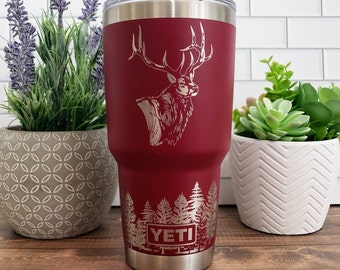 Elk Engraved 30 oz Yeti Tumbler: Personalized Hunter Gift