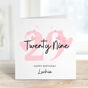 29.Geburtstagskarte, Tochter 29.Geburtstagskarte, 29.Geburtstagsgeschenk für sie, neunundzwanzigste Geburtstagskarte für sie, Schwester, Freund, Tochter