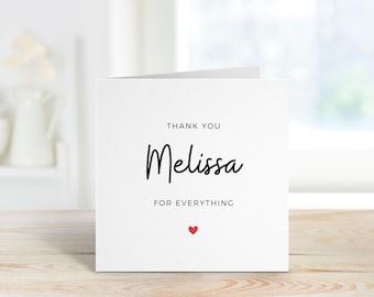 Carte de remerciement personnalisée, carte de remerciement, petite carte pour dire un grand merci, carte de remerciement, cadeau de remerciement, carte de remerciement spéciale