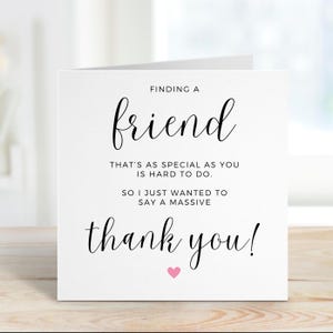 Danke, beste Freundin, Karte, tolles Freundgeschenk, Freundschaftskarte, dankbar für Sie, danke, dass Sie Sie sind, personalisierte Freundkarte